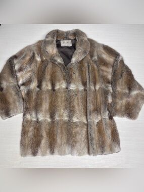 Lazarus’s Vintage 80’s 70’s Block Panel Mink Muskrat Fur Stroller Swing Jacket